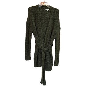 Wonderly Fuzzy Eyelash open front with tie cardigan